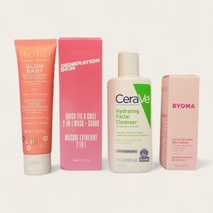 Skincare Sample Lot Byoma Gel Cream Pacifica Glow Baby Face Wash CeraVe NEW